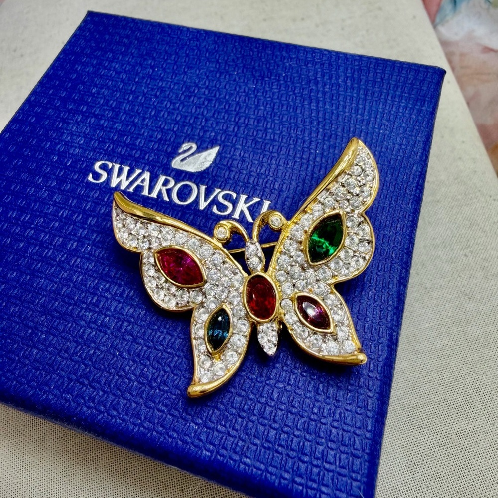 Swarovski Gold Butterfly Brooch made for Weekenders #27SB